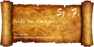 Szőke Farkas névjegykártya